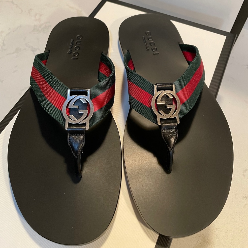 Mens gucci sandals brand new
